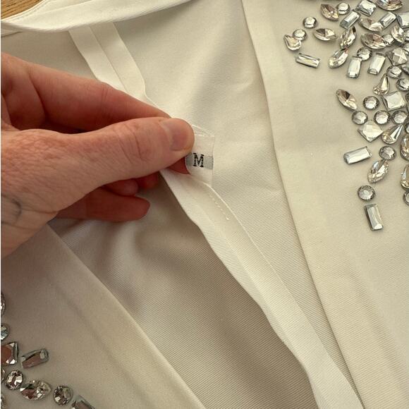 Mew Mews - Roise Crystal Embellished Maxi Coat in White - Picture 4 of 8